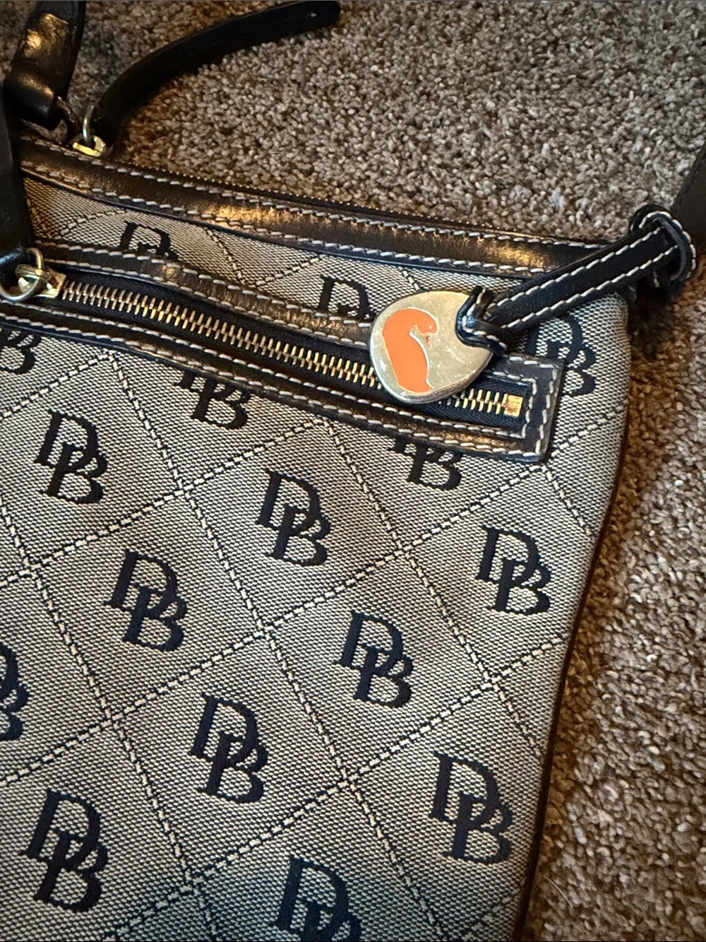 Dooney & Bourke Black and Gray Crossbody Bag